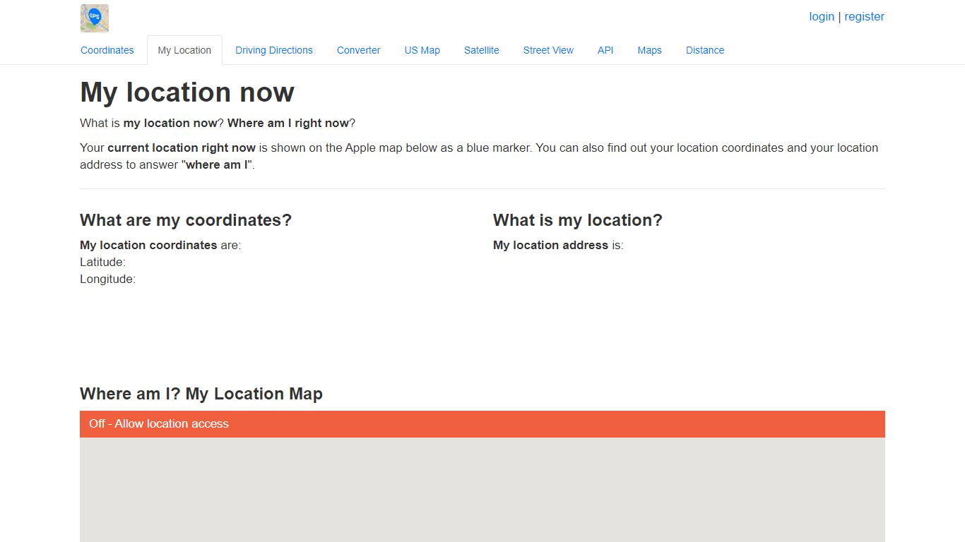 My Location - What is my current location? Where am I? - GPS coordinates
