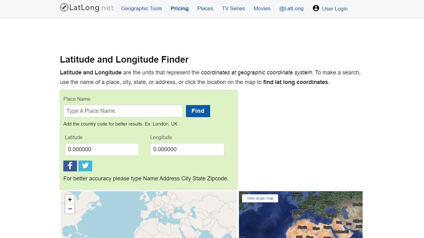 Latitude and Longitude Finder on Map Get Coordinates